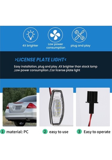 Ulzyvf Siyah Plaka Led Lambası Honda Honda Civic Araba Adet Accord 2 Fe