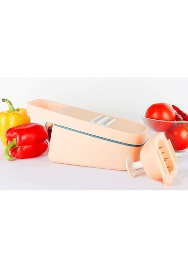 Çok Amaçlı Sebze Doğrayıcı - 4 Bıçak - Ergonomik Ve Güvenli Sap - Geniş Depolama Kapasitesi - Gıda Sınıfı Plastik Malzeme - Paslanmaz Çelik Diğer