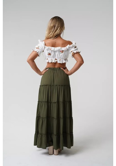 A.punto Tvoj Luk Uzun Maksi Etek 172119475 Khaki