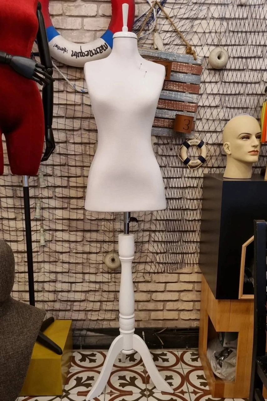 Beyaz Kumaşlı 36 İle 46 Beden Aralığı Terzi Mankeni Prova Mankeni