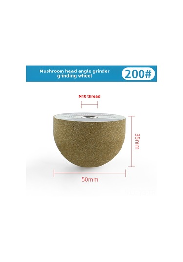 Yunboo Küçük Mantar Kafalı Elmas Zımpara Taş, Porselen, Çanak Yapımı İçin İç Bükey Yuvarlak Taban Zımparalama Aleti 200 İnce