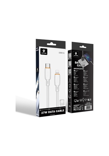 Lenyes Lc548-tc-l Type-c To Ligthing Hızlı Şarj Özellikli Data Ve Şarj Kablosu 27w 1m Beyaz Beyaz