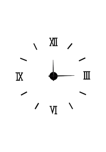 Geeroyoo Sessiz 3d Akrilik Duvar Saati, Dıy Dekoratif, Delme Yok, Oturma Odası İçin, Siyah, 40cm Küçük Boyut Çok Renki