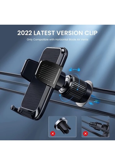 Primepickings 360 Derece Dönebilen Araç Havalandırma Telefon Tutucu Abs Siyah 4-7 Inç Android İos Uyumlu