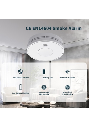 Anjiexun 10 Yıllık Pil Wifi Akıllı Duman Alarmı Yangın Alarmı