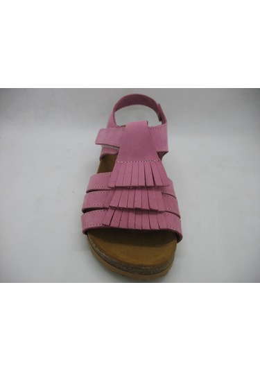 Toddler 388 Pembe Deri,anatomik Mantar Taban Püsküllü Sandalet 26 Pembe
