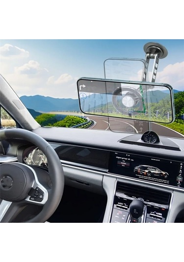 G198 Ayarlanabilir Robotik Kol Cep Telefonu Standı Araba Pano Ön Cam Manyetik Telefon Tutucu Gri