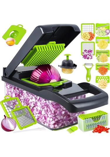 Çok Fonksiyonlu Sebze Dilimleme Kesici Öğütücüler Sepeti Ile 1 Parça