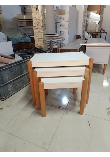 Nivemeshome Liza Krem-ceviz Zigon Sehpa Krem-ceviz