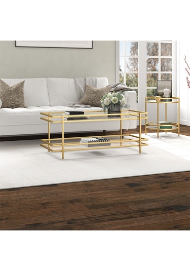 Yashira Gold Metal&cam Orta Sehpa