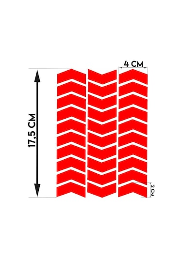 Ok Şeklinde Reflektif Kırmızı Sticker Çınar Extreme