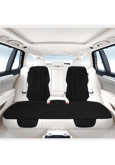 Bod Vodina Serisi Tay Tüyü Cepli Oto Koltuk Minder Seti Koltuk Koruma Kılıfı Ön Arka Set Siyah