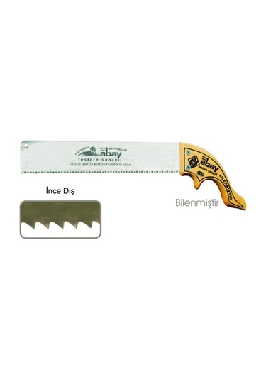 Abay İnce Diş Zıvana El Testere 12 No - Ahşap Sap