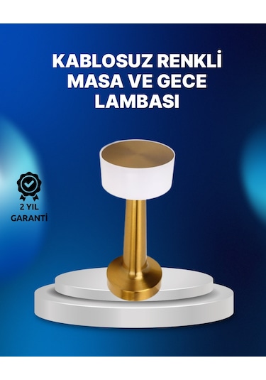 Kablosuz Dokunmatik Masa Lambası Şık Modern Metal Gövde, Usb Şarjlı Renkli