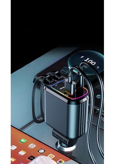 66w Acl Led Işık Tavan Aydınlatmalı 4ın1 Çift Kablolu Hızlı Şarj