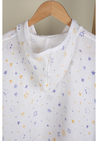 Luckka %100 Pamuk Bebek Çocuk Müslin Panço - Ztpanço 001