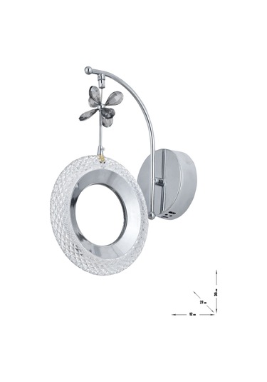 Ribera Power Ledli Modern Lüks Duvar Aplik 3 Renk Sarı-beyaz-gün İşığı - Krom Krom