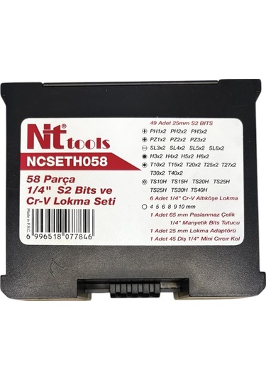 Nttools Bits Uç Ve Lokma Seti 1/4" 58 Parça