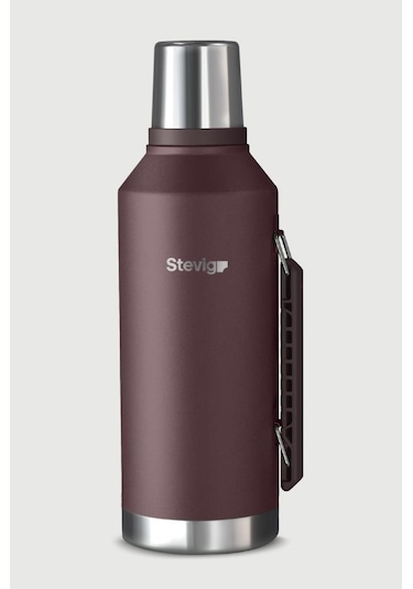 Stevig 1 Camper Klasik Kulplu Sızdırmaz Çelik Termos 2.2 Lt Dark Plum St-262 Bordo