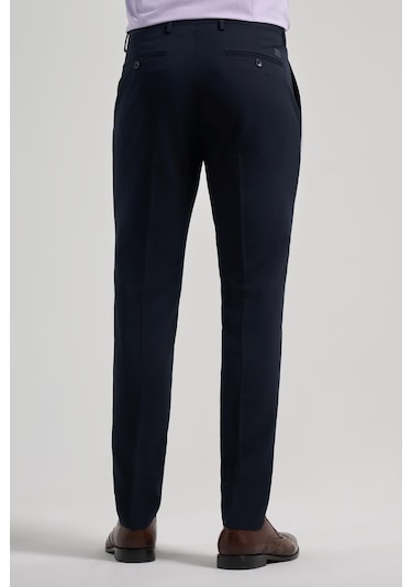 İmza Koyu Lacivert Esnek Yandan Cepli Slim Fit Classic Pantolon 1003250106 Koyu Lacivert