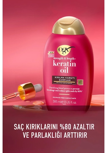 OGX Kırılma Karşıtı Keratin Oil Sülfatsız Şampuan 2 x 385 ML