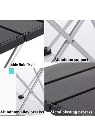 Bloomnest Yük Taşınabilir Mavi Sehpası, Plastik Piknik Mekan Masası, Kamp İç/dış Alüminyum 57x41x40cm 25kg & - Tr Mavi Mavi