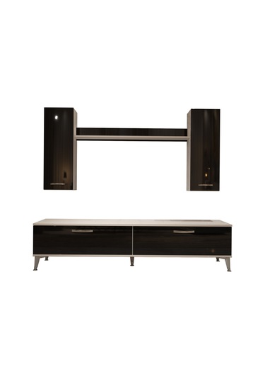 Decoraktiv Eko 7 Slm Std Silver Tv Ünitesi Tv Sehpası Beyaz - Siyah