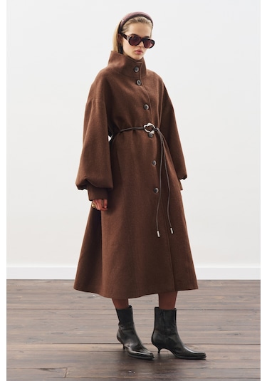 Gaıa Geniş Kaban Kahverengi Kahverengi