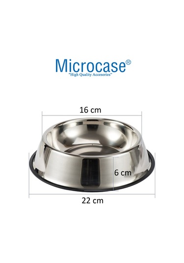 Microcase Kedi Köpek Metal Mama ve Su Kabı AL3118 22 CM 2 x 500 ML