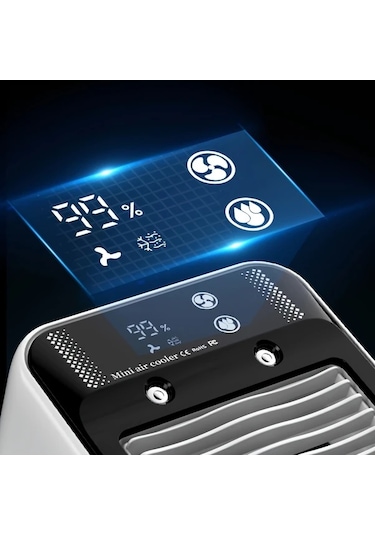 Motion003 Beyaz Taşınabilir Usb Mini Hava Soğutucu Fan Nemlendirici Kompakt Masaüstü Soğutma Cihazı Şarj Edilebilir 85db Altı Sessiz