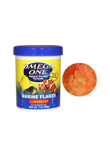 Omega One Garlic Marine Flakes 490 ML / 62Gr Deniz Balık Yemi