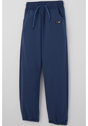 Breeze Erkek Çocuk Eşofman Altı Bağcık Aksesuarlı Arma Detaylı 4-8 Yaş, İndigo Indigo