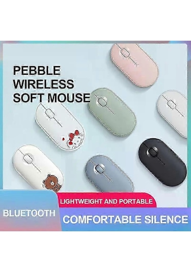 Pebble Mute M350 Bluetooth Çift Modlu Kablosuz Fare 2,4 Ghz Bağlantılı Ofis İçin Çeşitli Stillerde Beyaz