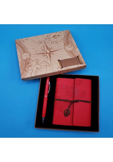 Kırmızı Kalem Ve Defter Çok Renkli