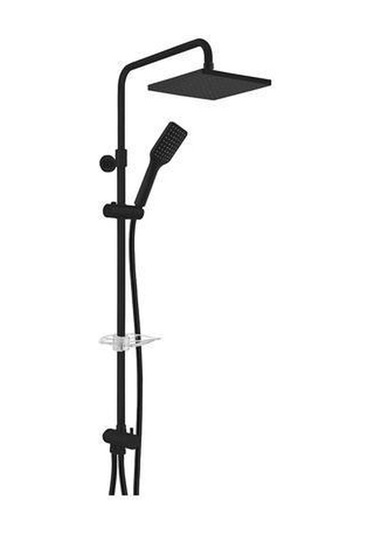 Tiera Teleskobik Kolonlu Duş Sistemi Mat Siyah 200x200 Gümüş