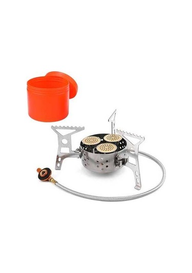 Ebitda 9000w Yüksek Güç Kamp Ocağı, Taşınabilir 3 Çekirdekli, Çelik Kafes, Rüzgar Geçirmez, Gümüş Renk, Kamp Ve Dış Mekan Pişirme İçin Gümüş