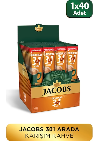 Jacobs 3'ü 1 Arada Karışım Kahve 40'lı Kutu