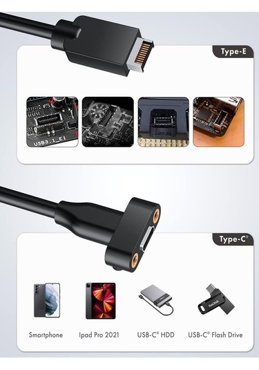 Usb Type E To Type C Type E To Type C Çevirici Dönüştürücü Kablo