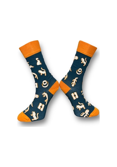 3'lü Unısex Bilim, Doğa Ve Hayvan Temalı Esnek Nem Alabilen Pamuklu Spor Soket Çoraplar Çok Renkli
