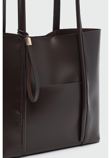 Pebbled Omuz Çantası Kahve Kahverengi - Siyah - Bej