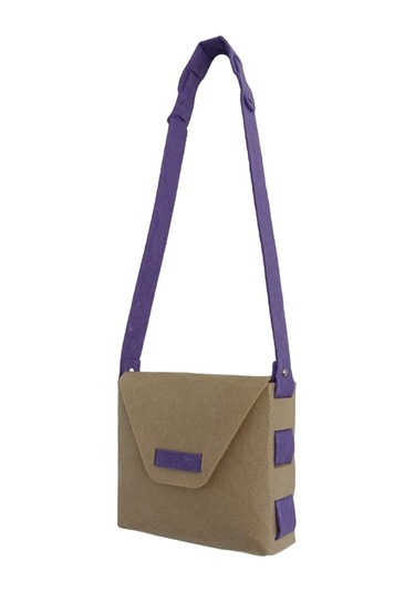 Kız Çocuk Omuz Çantası Keçe Sağlıklı Dikişsiz Etkinlik Günlük Çanta Kahve-mor Diğer