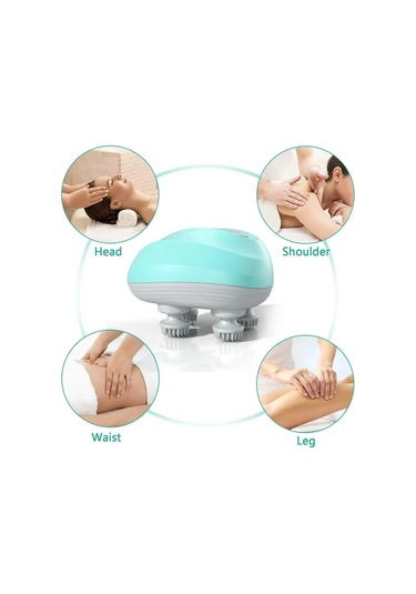 Yifomall Usb Şarjlı Silikon Kafa Ve Evcil Hayvan Masaj Cihazı - Multifonksiyonel, 1200mah Pil, Mavi Mavi
