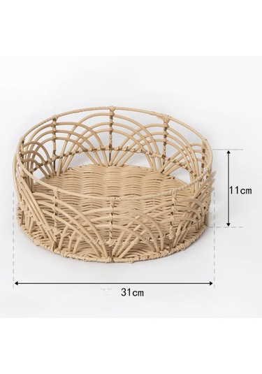Suntek El Dokuma Rattan Sepet Çeşitli Eşyalar Meyve Ekmek M Kahverengi