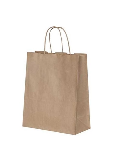 Burgu Saplı Kraft Kağıt Çanta 25X12X31 Cm - 25 Adet N11.712