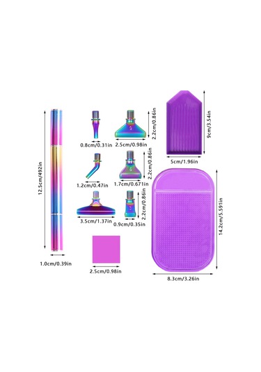 5d Gökkuşağı Renkli Elmas Boya Kalemi Gümüş