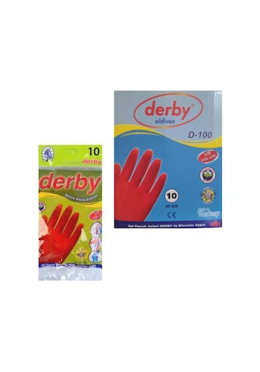 Derby D-100 Ekstra Güçlü Bulaşık Eldiveni No:8,5/9/9,5/10 30 Çift