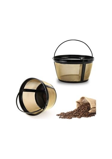 Ximistore9 2 Adet Yeniden Kullanılabilir Kahve Filtresi Sepeti - 8-12 Bardak Kapasitesi - Çeşitli Kahve Makinaları İçin Uyumlu - Lezzeti Artırır - Çevre Dostu - Kolay Temizlenir