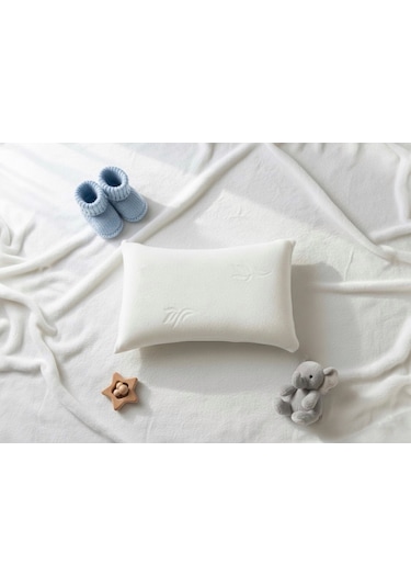 Visco Hafızalı Bebek Yastığı Yıkanabilir Kılıf Beyaz