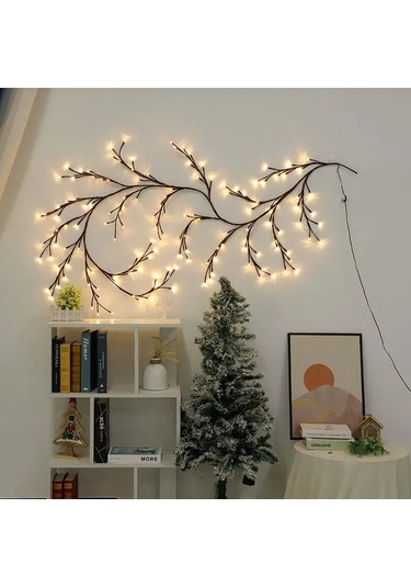 Suofeng 1.6m Led Dal Işıklı Simülasyon Süper Yay, 72 Led Usb Girişli 8 Fonksiyonlu Odalar İçin Dekoratif Atmosfer Işığı Ip45 Sıcak Beyaz