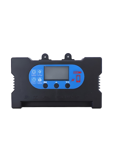 Moveevo Güneş Paneli Kontrol Cihazı 30a Pwm - %98 Verimli Dönüşüm - Oled Ekran - 12v/24v Otomatik - Usb/type-c/led Çıkışlı - Tam Koruma Sistemi Siyah